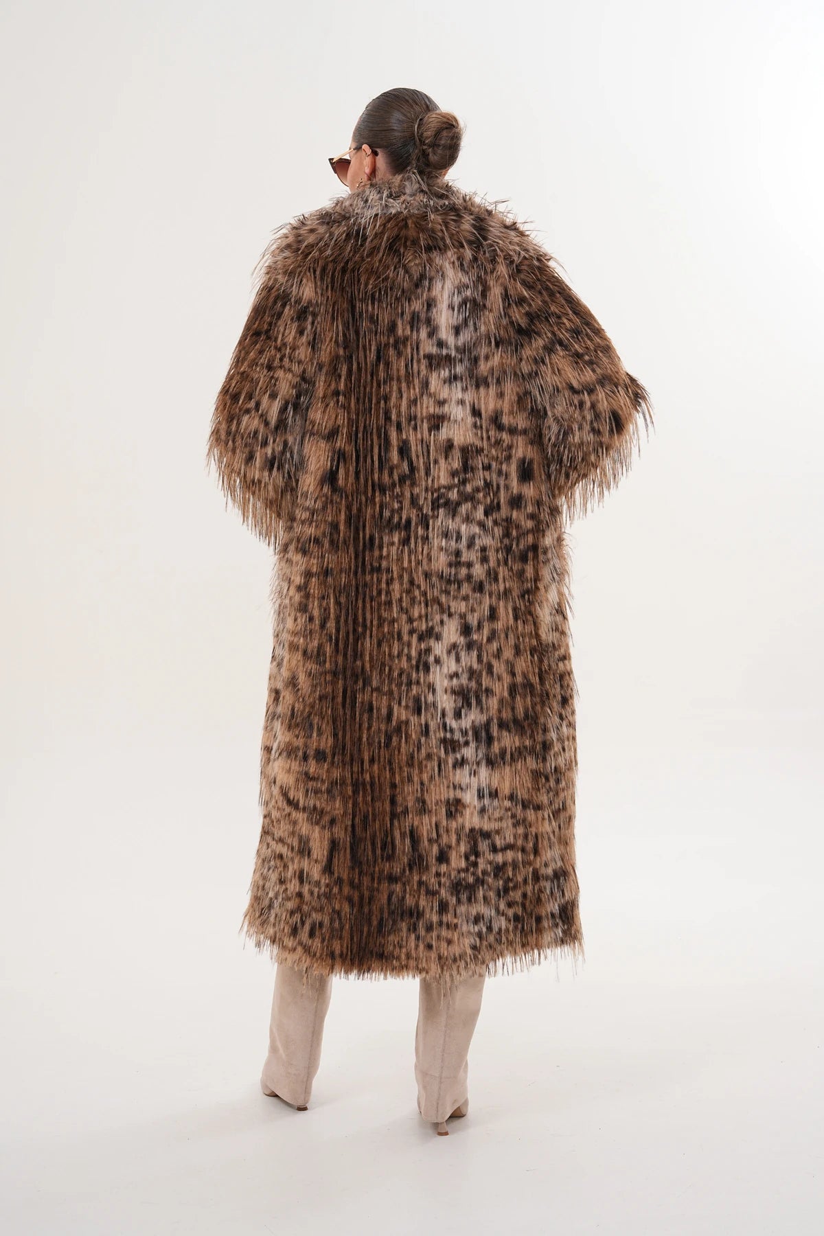 Fringed Faux Fur Coat