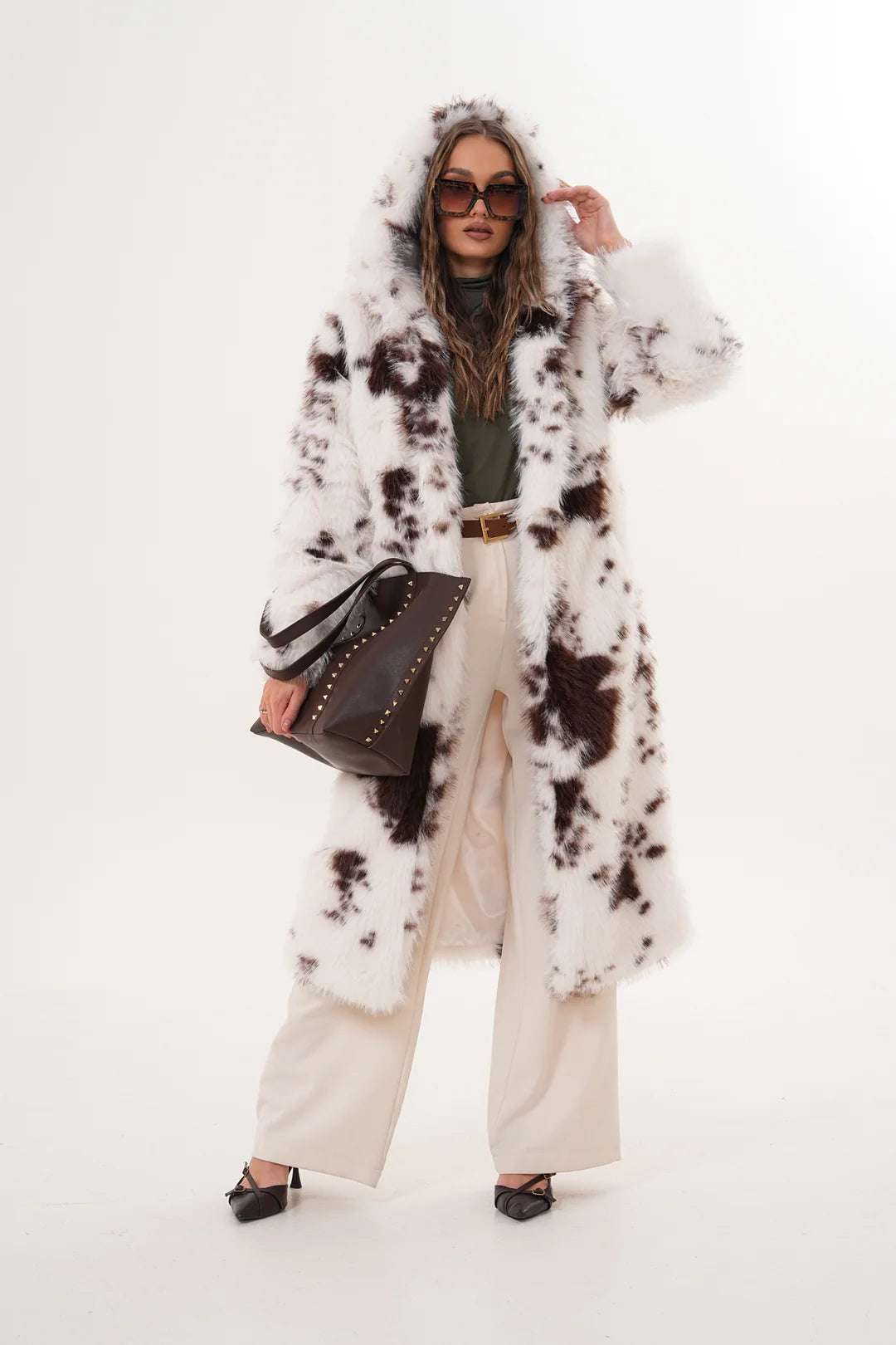 Hooded Faux Fur Coat