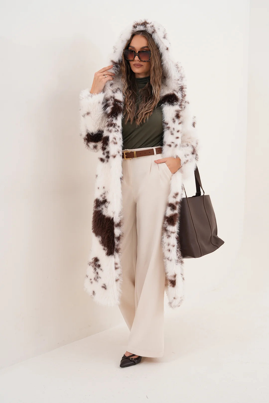 Hooded Faux Fur Coat
