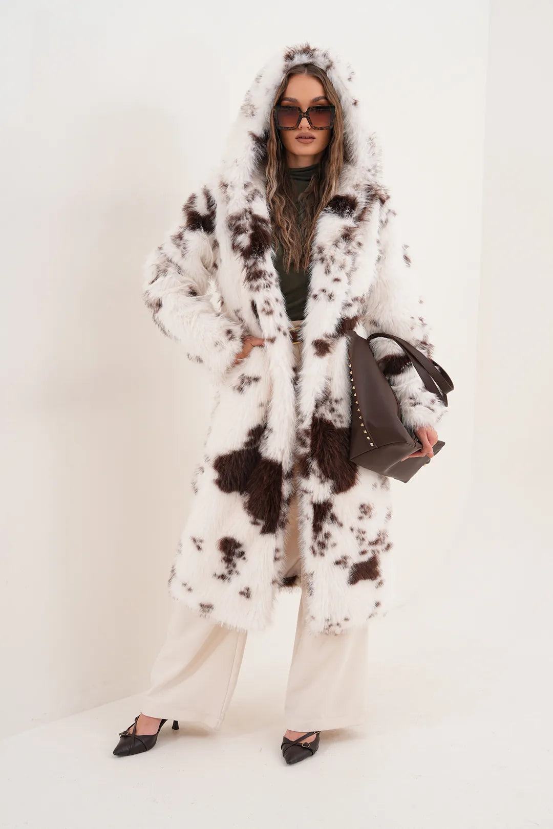 Hooded Faux Fur Coat