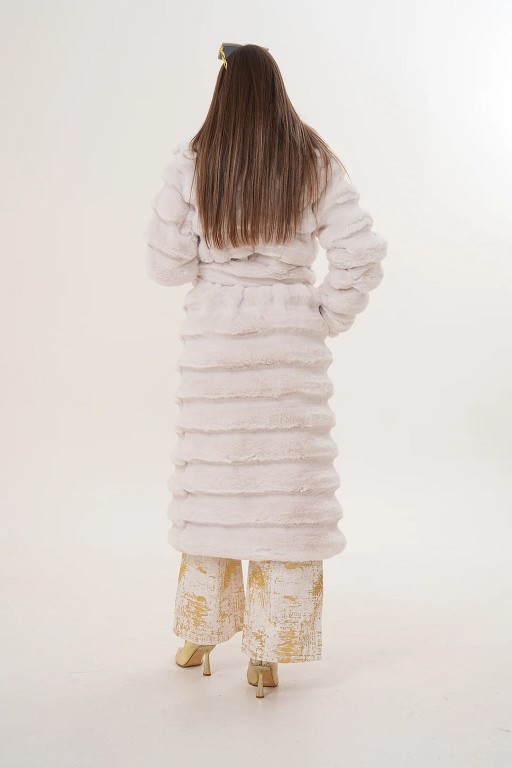 Long Chinchilla-Style Faux Fur Coat